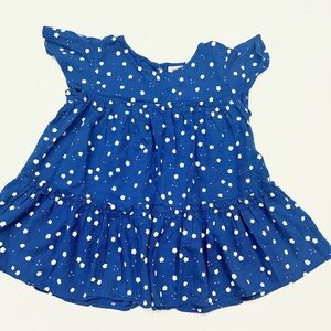Cat & Jack Blue Top with White Flowers- size 10-12